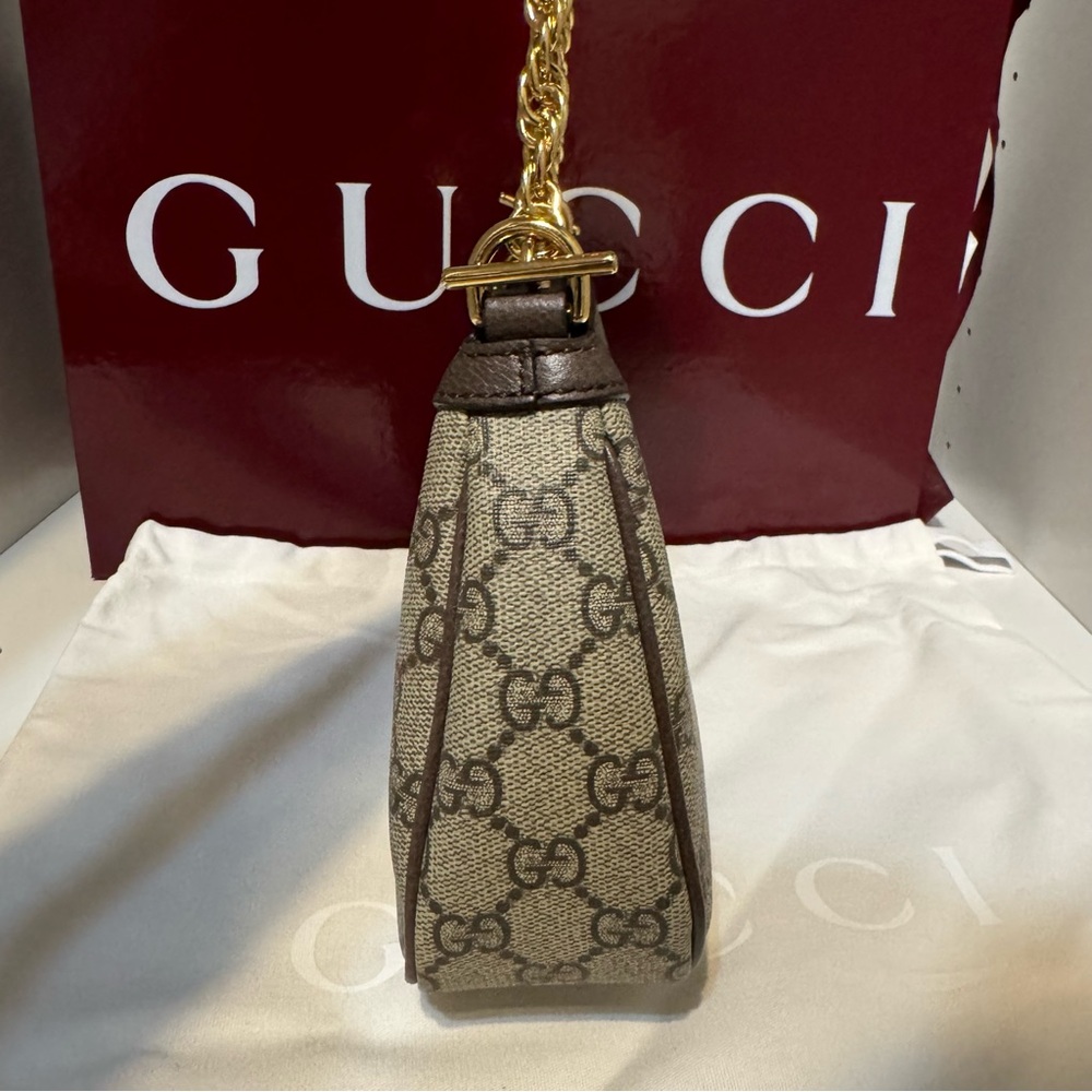 New in box Gucci Ophidia small shoulder bag beige and dark brown GG Supreme - Picture 11 of 16
